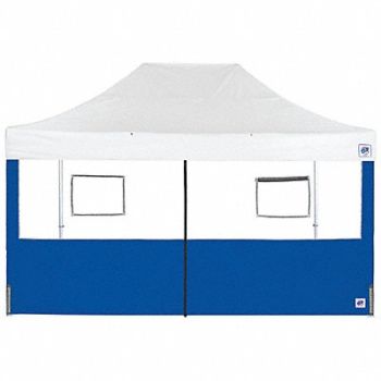 E-Z UP Food Booth Middle Zipper Sidewall Blue, 800J89