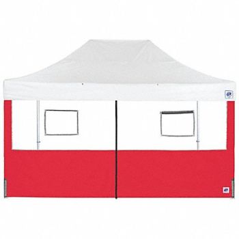 E-Z UP Food Booth Middle Zipper Sidewall Red, 800J90