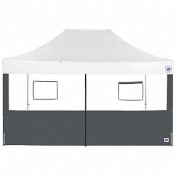 E-Z UP Food Booth Middle Zipper Sidewall Gray, 800J91