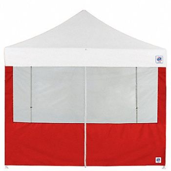 E-Z UP Food Booth Middle Zipper Sidewall Red, 800J96