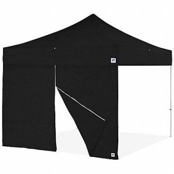 E-Z UP Food Booth Middle Zipper Sidewall Black, 800JF5