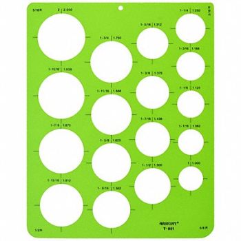 WESTCOTT Stencil/Drawing Template Circle Arrw PVC, 26CT68