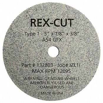 REX CUT CutOff Wheel 3 x1/8 x3/8 12095rpm, 39CW42