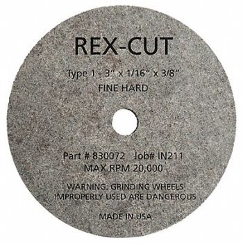 REX CUT CutOff Wheel 3 x1/16 x3/8 18080rpm, 39CW37