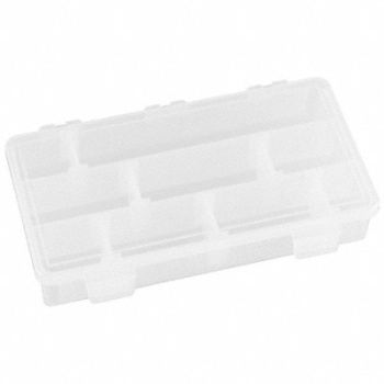 FLAMBEAU Adj Comprt Bx Snap-Shut Clr 1 1/2 in, 3KN90