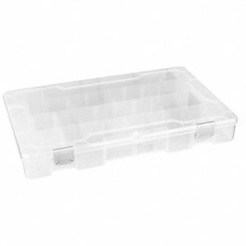 FLAMBEAU K4974 Adj Comprt Bx Dbl Translucent 1 15/16 in, 30C439
