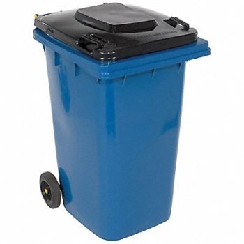 VESTIL Trash Can 64 gal Blue Polyethylene, 32X666