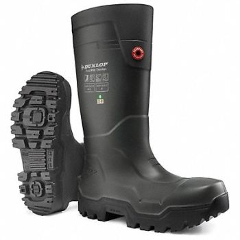 DUNLOP Rubber Boots Black Size 15 PR, 801WJ2
