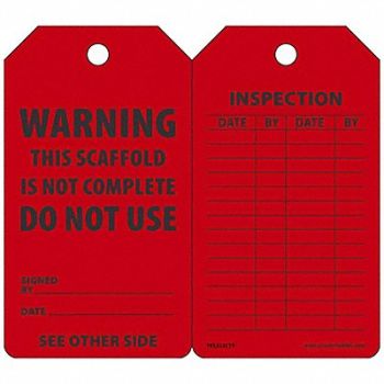 ACCUFORM Safety Tag 5 3/4in H 3 1/4in W PK25, 43Z274