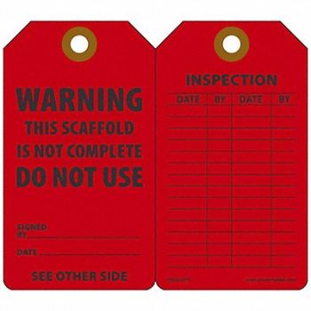 ACCUFORM Sfty Tag 5 3/4in H 3 1/4in W Plstc PK25, 43Z276