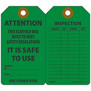 ACCUFORM Sfty Tag 5 3/4in H 3 1/4in W Plstc PK25, 43Z261
