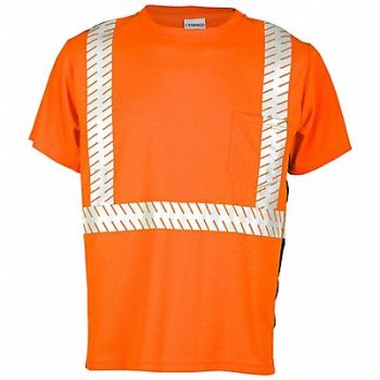 KISHIGO T-Shirt Black Sided Class 2 Orange XL, 14F540
