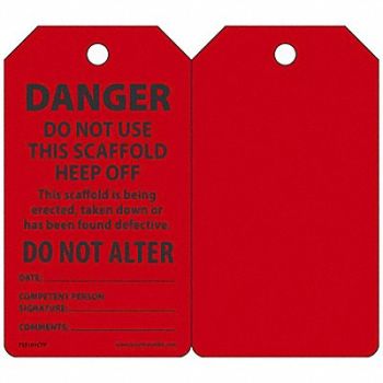 ACCUFORM Danger Tag 5 3/4in H 3 1/4in W PK25, 43Z282