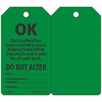 ACCUFORM Status Alrt Tag 5 3/4in H 3 1/4in W PK25, 43Z284