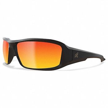 EDGE EYEWEAR Safety Glasses Red Lens Black Frame M, 801WL4