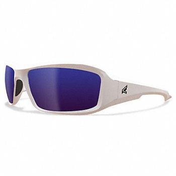 EDGE EYEWEAR Safety Glasses Blue Lens White Frame M, 801WL5
