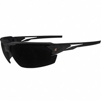EDGE EYEWEAR Safety Glasses Smoke Lens Black Frame M, 801WM5