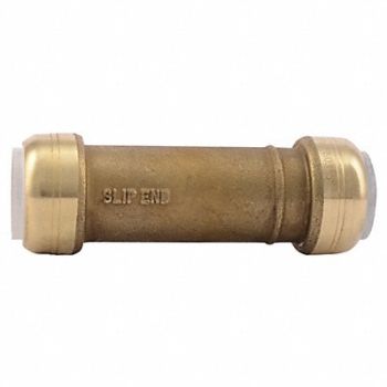 SHARKBITE Slip Coupling Brss 4.49in.L 7/8in. dia., 45RF58