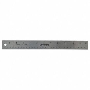 UNIVERSAL Ruler 12 Stainless Steel Cork Back, 43WA57