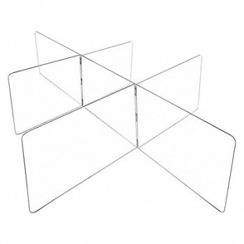 USA SEALING Clear Plastic Compartment Divider - 1/4, 60ED62