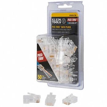 KLEIN TOOLS CAT6A Pass-Thru Plug UTP PK50, 807HA2