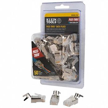 KLEIN TOOLS CAT6A Pass-Thru Plug STP PK50, 807HA3