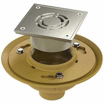 BESTCARE Floor Drain Square Slotted Silver/Satin, 53XU91