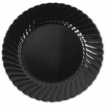 GRAINGER APPROVED Disp Plastic Plate 6 in Black PK180, 799M64
