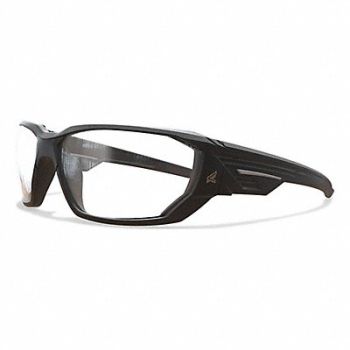 EDGE EYEWEAR Safety Glasses Clear Lens Black Frame M, 801WL6