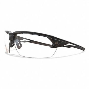 EDGE EYEWEAR Safety Glasses Clear Lens Black Frame M, 801WM2
