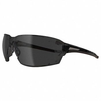 EDGE EYEWEAR Safety Glasses Smoke Lens Black Frame M, 801WM9