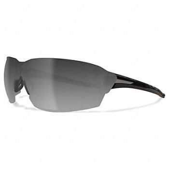 EDGE EYEWEAR Safety Glasses Silver Lens Black Frame M, 801WN0