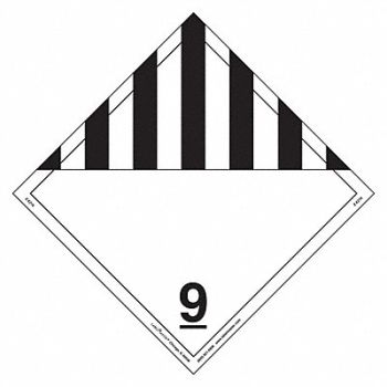 LABELMASTER DOT Container Placard Vinyl PK25, 807CR9