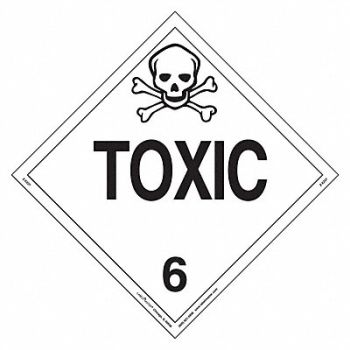 LABELMASTER DOT Container Placard Message Toxic PK25, 807CT8