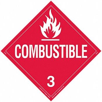 LABELMASTER DOT Container Placard Vinyl PK25, 807CN9