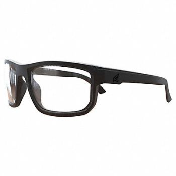 EDGE EYEWEAR Safety Glasses Clear Lens Black Frame M, 801WN1