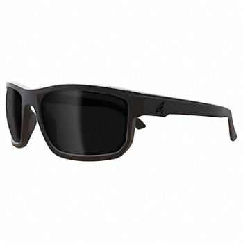 EDGE EYEWEAR Safety Glasses Smoke Lens Black Frame M, 801WN2