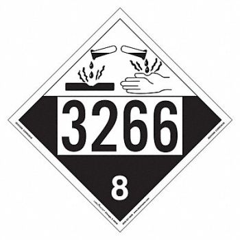 LABELMASTER DOT Container Placard Message 3266 PK25, 807CU6