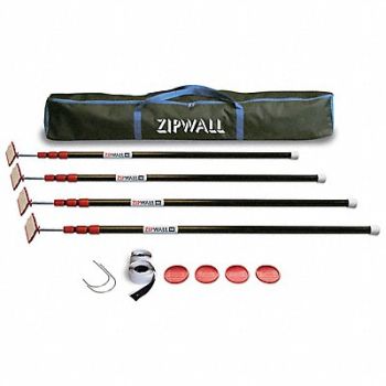 ZIPWALL Dust Barrier System (4) 10 ft Poles, 32V058